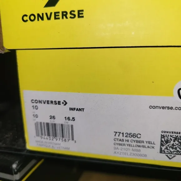 Converse Chinatown Market CTAS Hi Cyber Yellow/Black 771256C Smiley Youth  10