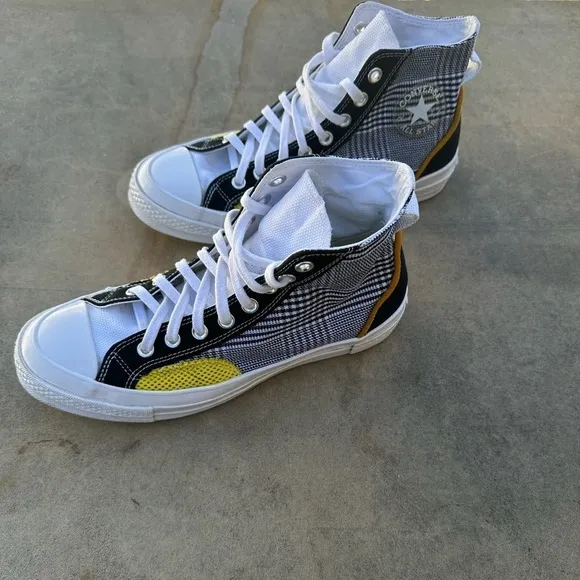 Converse Chuck 70 High 'Hacked Fashion Black Speed Yellow Unisex M 7.5  W 9.5
