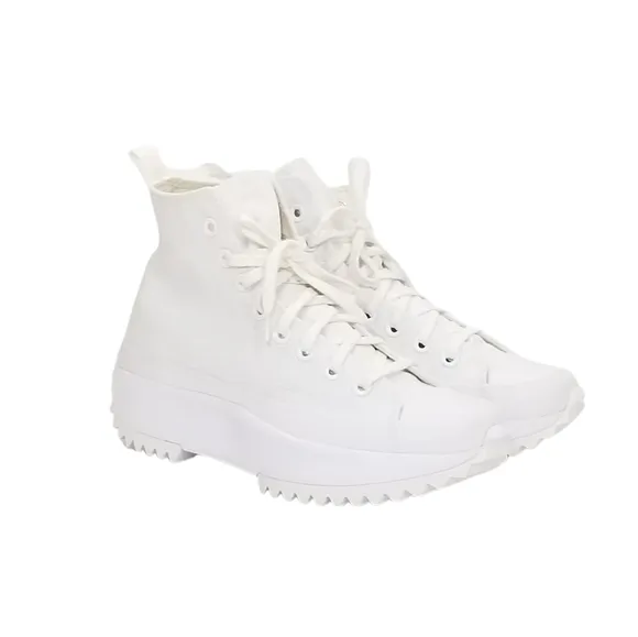 Converse Run Star Hike Chunky Platform Sneakers In Triple White Womens Size 8