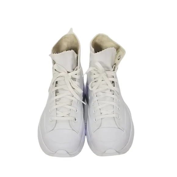 Converse Run Star Hike Chunky Platform Sneakers In Triple White Womens Size 8