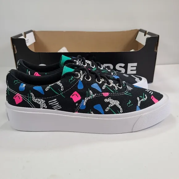 Converse Skid Grip 80's Print Black Multi Sneakers Men's Size 10