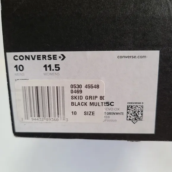 Converse Skid Grip 80's Print Black Multi Sneakers Men's Size 10