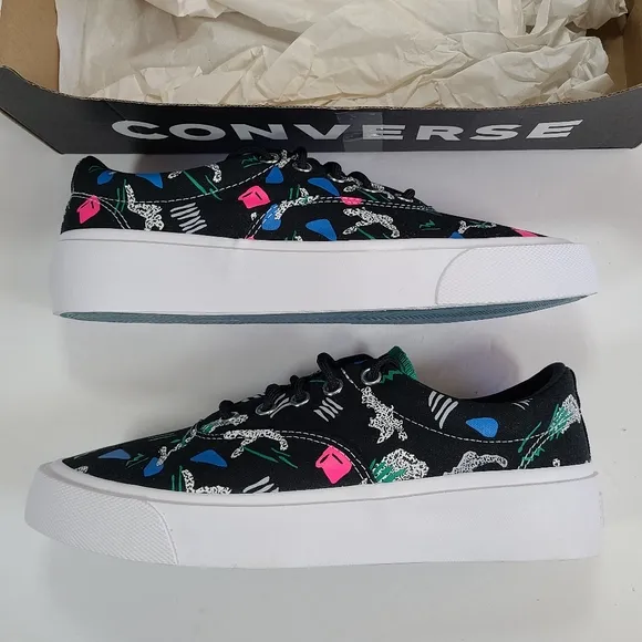 Converse Skid Grip 80's Print Black Multi Sneakers Men's Size 10