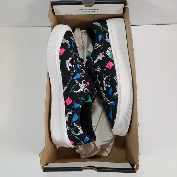 Converse Skid Grip 80's Print Black Multi Sneakers Men's Size 10