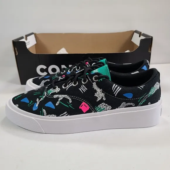 Converse Skid Grip 80's Print Black Multi Sneakers Men's Size 10