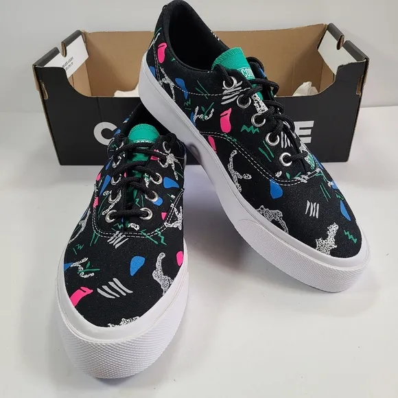 Converse Skid Grip 80's Print Black Multi Sneakers Men's Size 10