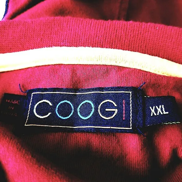 COOGI Men’s Red Designer T-Shirt, XXL, Rare Y2K Collectible Streeware