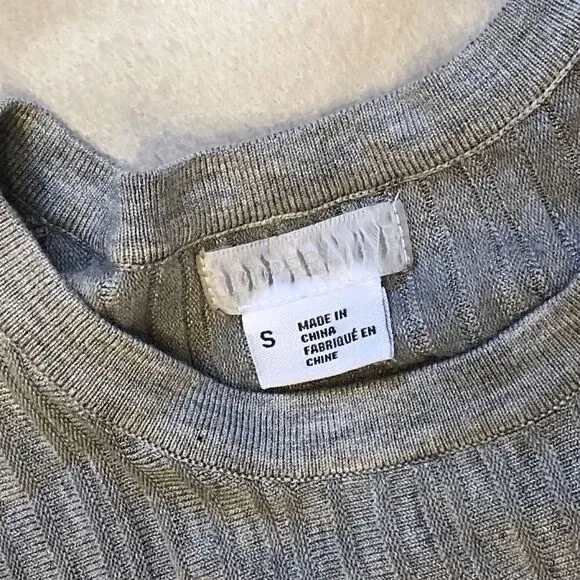 Cooperative Grace ribbed fit and flare gray sweater dress | Sz S
