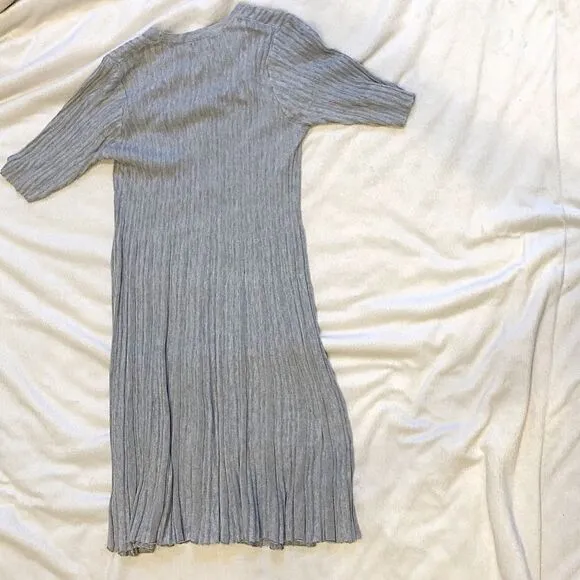 Cooperative Grace ribbed fit and flare gray sweater dress | Sz S