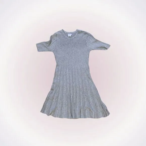 Cooperative Grace ribbed fit and flare gray sweater dress | Sz S