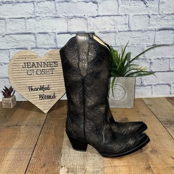 Corral rare diamond Aztec quilted tall boots snip toe