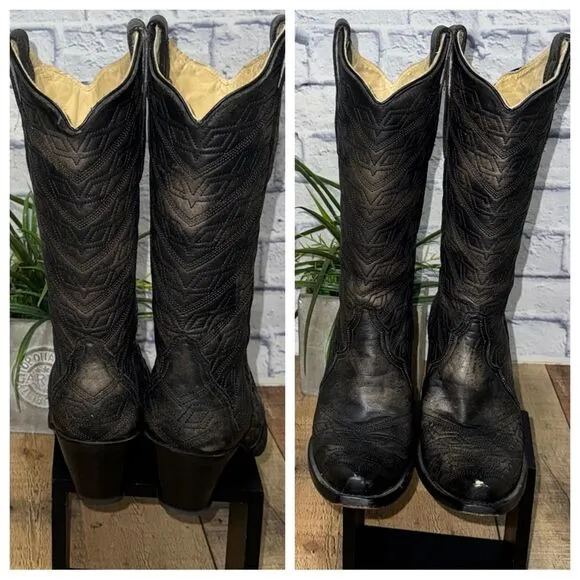 Corral rare diamond Aztec quilted tall boots snip toe