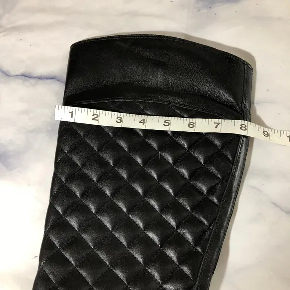 Corso Como Black Leather Quilted Riding Boots