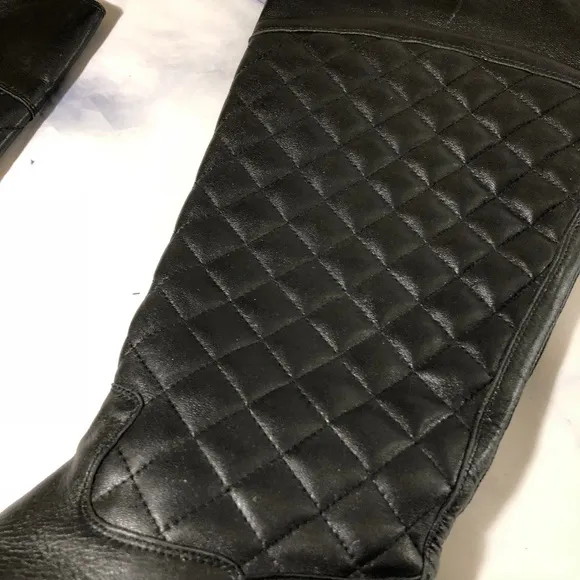 Corso Como Black Leather Quilted Riding Boots