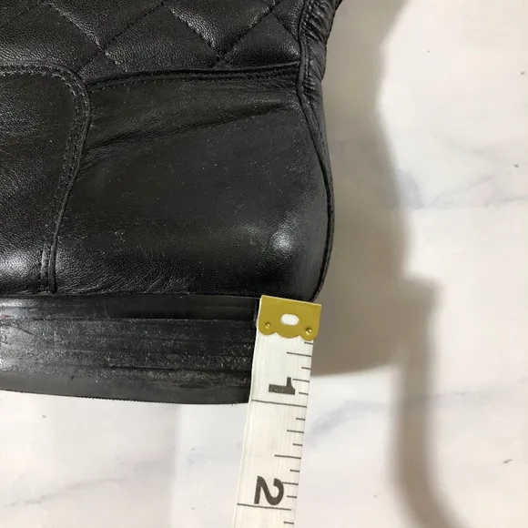 Corso Como Black Leather Quilted Riding Boots