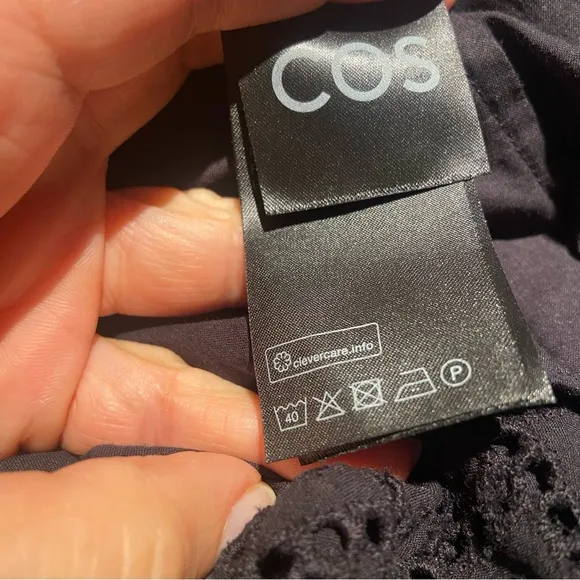 COS Black Midi Eyelet Dress -Sz 6