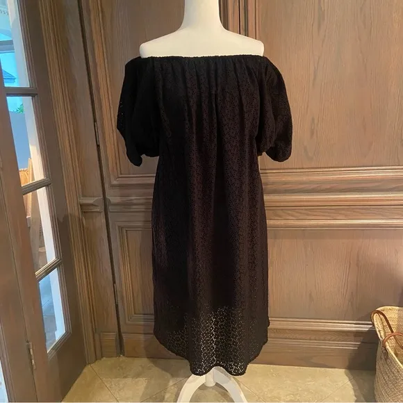 COS Black Midi Eyelet Dress -Sz 6