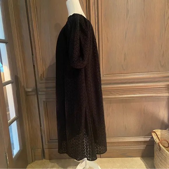 COS Black Midi Eyelet Dress -Sz 6