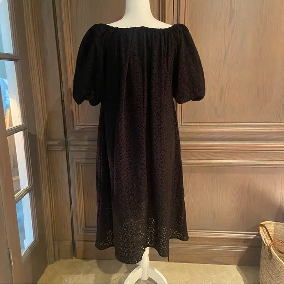 COS Black Midi Eyelet Dress -Sz 6