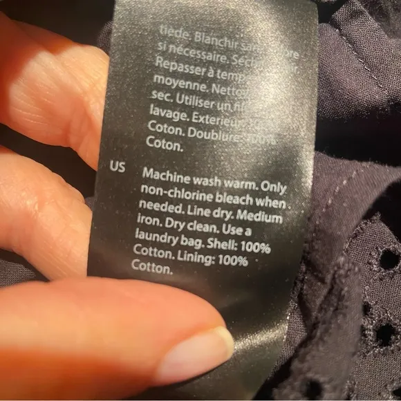 COS Black Midi Eyelet Dress -Sz 6