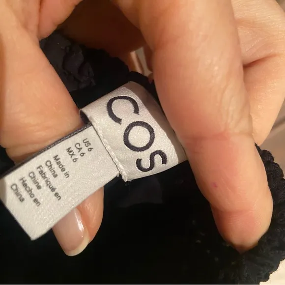 COS Black Midi Eyelet Dress -Sz 6