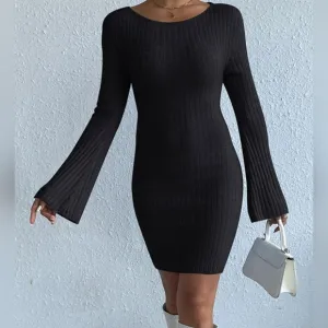 Cozy &amp; Stylish Backless Sweater Dress