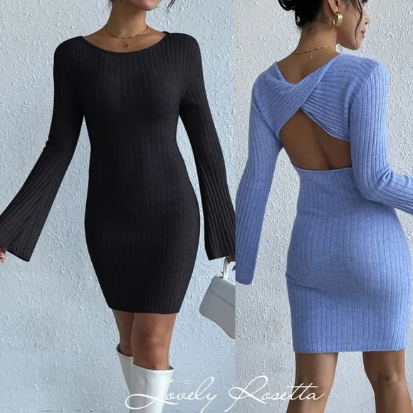 Cozy &amp; Stylish Backless Sweater Dress
