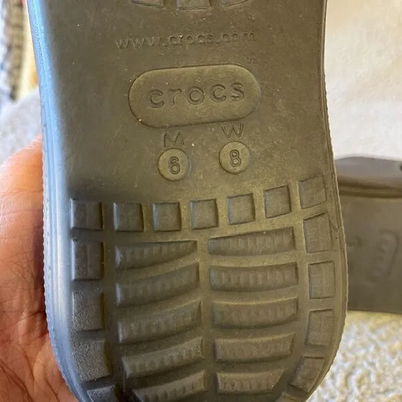 Crocs Classic Crush Sandals Women Shoes Men 6 Wo 8 Black Platform Comfort Slides