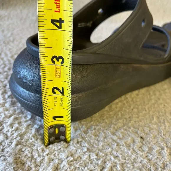 Crocs Classic Crush Sandals Women Shoes Men 6 Wo 8 Black Platform Comfort Slides