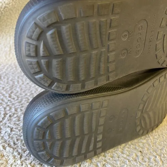 Crocs Classic Crush Sandals Women Shoes Men 6 Wo 8 Black Platform Comfort Slides