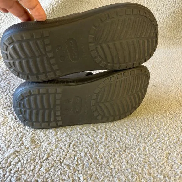 Crocs Classic Crush Sandals Women Shoes Men 6 Wo 8 Black Platform Comfort Slides