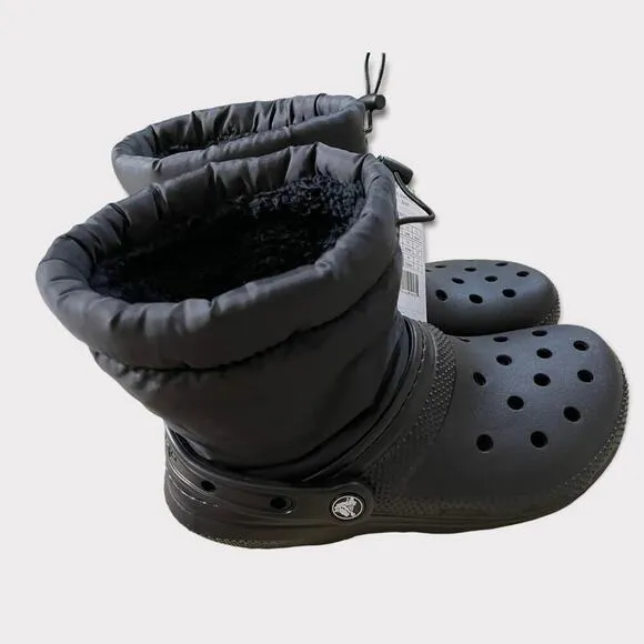 Crocs Classic Lined Neo Puff Boots Black Size 6