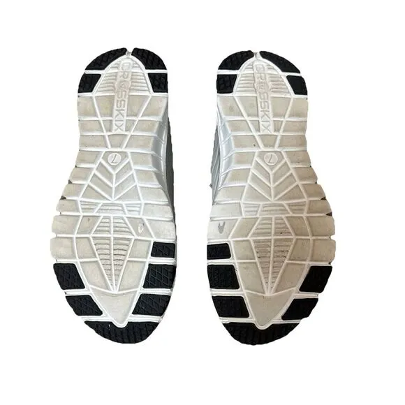 Crosskix Mens‎ Gray White Lace Up Round Toe Low Top Solid Size 7 Athletic Shoes