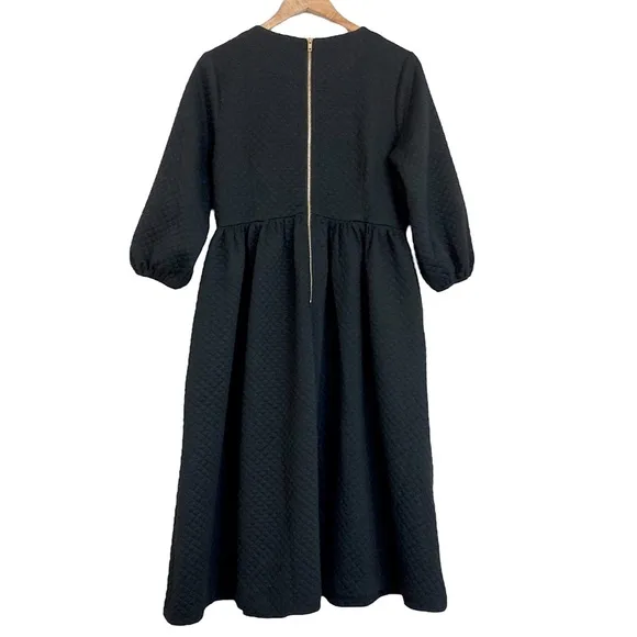 DAINTY JEWELLS Classic Carriage Quilted Midi Dress Black Modest Stretch