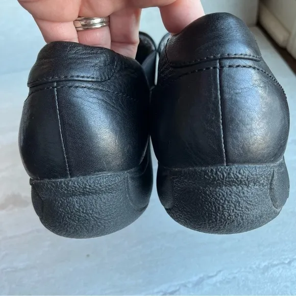 DANSKO Black Loafers Easy on Leather Comfort Shoes non slip clogs sz 42