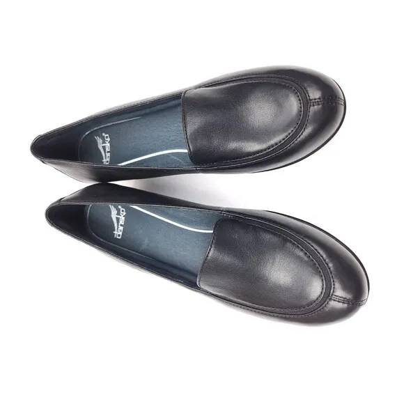 Dansko Loafers Womens 38 US 7.5-8 Leather Debra Black Casual Slip On Comfort