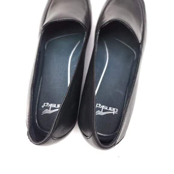 Dansko Loafers Womens 38 US 7.5-8 Leather Debra Black Casual Slip On Comfort