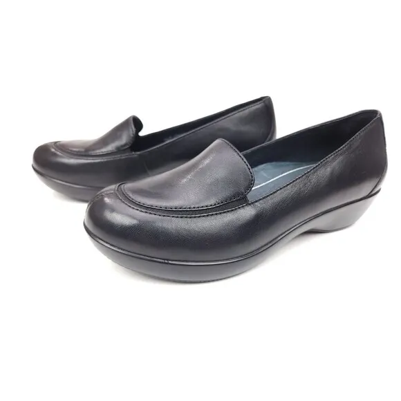 Dansko Loafers Womens 38 US 7.5-8 Leather Debra Black Casual Slip On Comfort