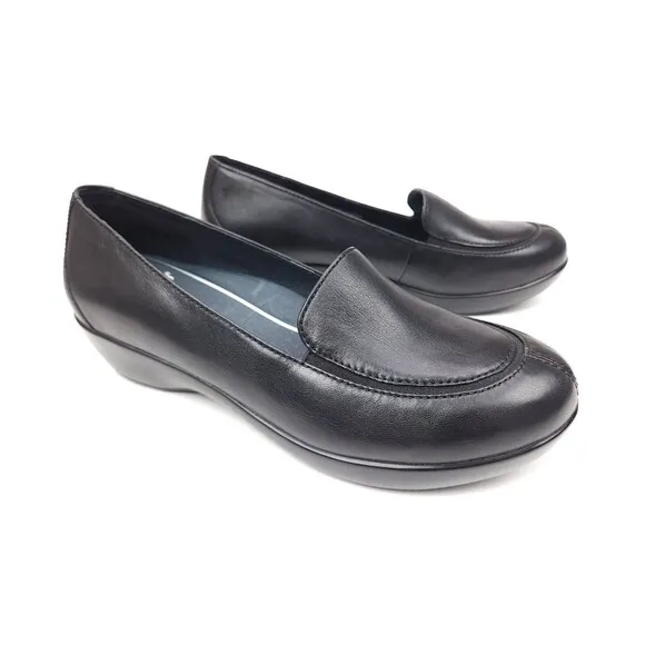 Dansko Loafers Womens 38 US 7.5-8 Leather Debra Black Casual Slip On Comfort