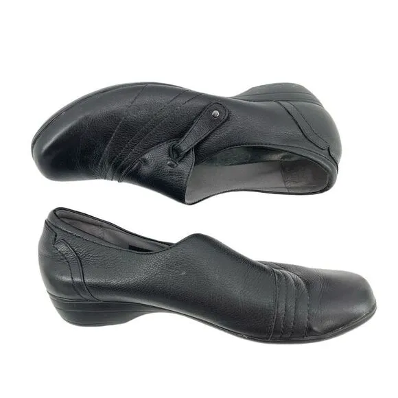 Dansko loafers black leather 41 comfort slip on shoes 10 EUC 10.5