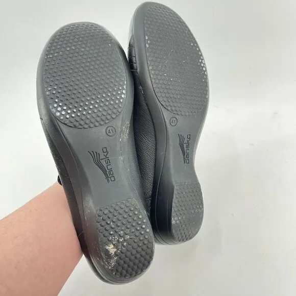 Dansko loafers black leather 41 comfort slip on shoes 10 EUC 10.5