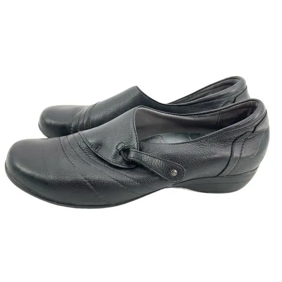 Dansko loafers black leather 41 comfort slip on shoes 10 EUC 10.5