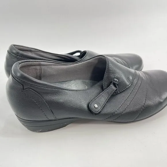 Dansko loafers black leather 41 comfort slip on shoes 10 EUC 10.5