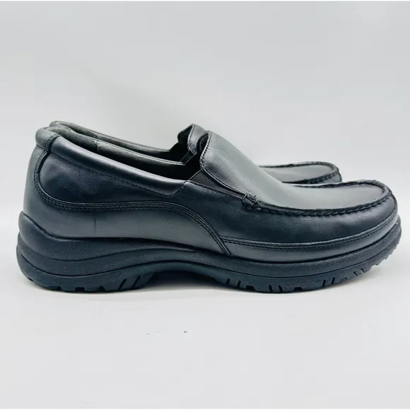 Dansko Shoes Mens EU 48 US 14.5 Black Leather Loafers Comfort Slip On Moc NEW