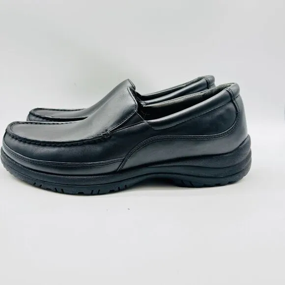 Dansko Shoes Mens EU 48 US 14.5 Black Leather Loafers Comfort Slip On Moc NEW