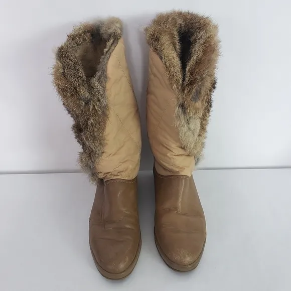 Diadora Made in Italy leather fur boots size 38