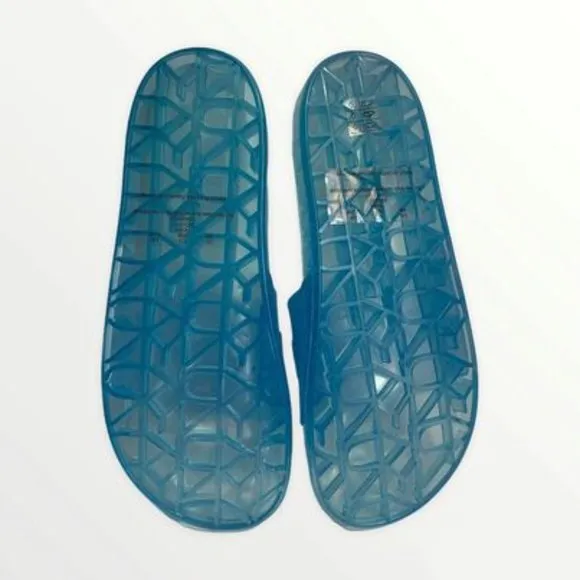 DKNY Tenni Logo Detail Jelly Pool Slides (Size: 9)
