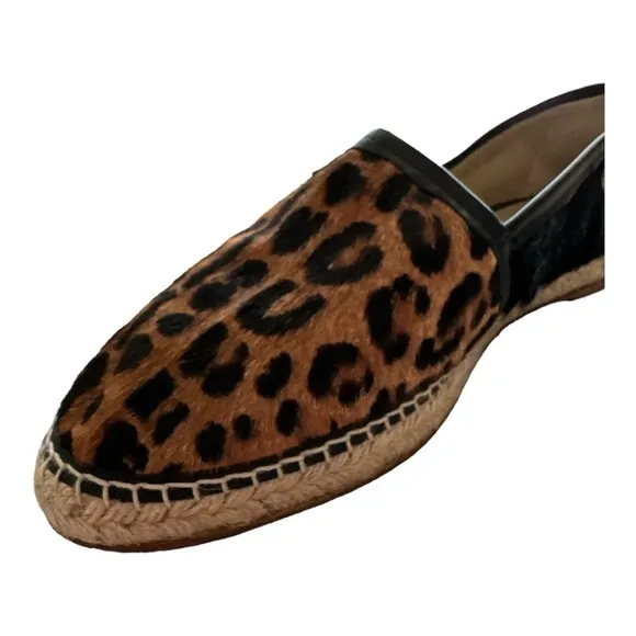 Dolce &amp; Gabbana Women's Flats Leopard-print fabric Espadrilles Sz. 11