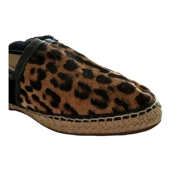 Dolce &amp; Gabbana Women's Flats Leopard-print fabric Espadrilles Sz. 11