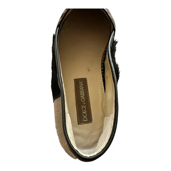Dolce &amp; Gabbana Women's Flats Leopard-print fabric Espadrilles Sz. 11